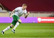 30 March 2021; James McClean of Republic of Ireland celebrates after scoring his side's goal during the international friendly match between Qatar and Republic of Ireland at Nagyerdei Stadion in Debrecen, Hungary. Photo by Stephen McCarthy/Sportsfile