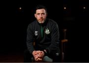 1 April 2021; Shamrock Rovers manager Stephen Bradley sits for a portrait during a Shamrock Rovers media conference at Roadstone Group Sports Club in Dublin. Photo by Seb Daly/Sportsfile