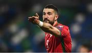 31 March 2021; Andrej Galabinov of Bulgaria during the FIFA World Cup 2022 qualifying group C match between Northern Ireland and Bulgaria at the National Football Stadium in Windsor Park, Belfast.  Photo by David Fitzgerald/Sportsfile