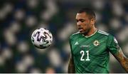 31 March 2021; Josh Magennis of Northern Ireland during the FIFA World Cup 2022 qualifying group C match between Northern Ireland and Bulgaria at the National Football Stadium in Windsor Park, Belfast.  Photo by David Fitzgerald/Sportsfile