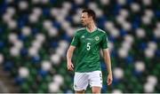 31 March 2021; Jonny Evans of Northern Ireland during the FIFA World Cup 2022 qualifying group C match between Northern Ireland and Bulgaria at the National Football Stadium in Windsor Park, Belfast.  Photo by David Fitzgerald/Sportsfile