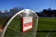 2 April 2021; A general view of the Shelbourne dug-out before the SSE Airtricity League First Division match between Shelbourne and Bray Wanderers at Tolka Park in Dublin. Photo by Piaras Ó Mídheach/Sportsfile