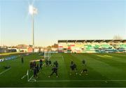 2 April 2021; Dundalk players warm up ahead of the SSE Airtricity League Premier Division match between Shamrock Rovers and Dundalk at Tallaght Stadium in Dublin. Photo by Eóin Noonan/Sportsfile