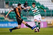 2 April 2021; Sean Gannon of Shamrock Rovers is tackled by Raivis Jurkovskis of Dundalk during the SSE Airtricity League Premier Division match between Shamrock Rovers and Dundalk at Tallaght Stadium in Dublin. Photo by Eóin Noonan/Sportsfile