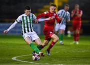 2 April 2021; Ryan Graydon of Bray Wanderers in action against Jonathon Lunney of Shelbourne during the SSE Airtricity League First Division match between Shelbourne and Bray Wanderers at Tolka Park in Dublin. Photo by Piaras Ó Mídheach/Sportsfile