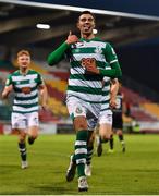 2 April 2021; Danny Mandroiu of Shamrock Rovers celebrates after scoring his side's first goal during the SSE Airtricity League Premier Division match between Shamrock Rovers and Dundalk at Tallaght Stadium in Dublin. Photo by Eóin Noonan/Sportsfile