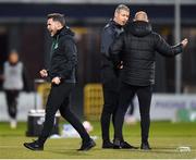 2 April 2021; Shamrock Rovers manager Stephen Bradley celebrates his side's first goal by Danny Mandroiu during the SSE Airtricity League Premier Division match between Shamrock Rovers and Dundalk at Tallaght Stadium in Dublin. Photo by Seb Daly/Sportsfile