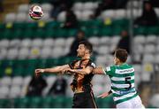 2 April 2021; Patrick Hoban of Dundalk in action against Lee Grace of Shamrock Rovers during the SSE Airtricity League Premier Division match between Shamrock Rovers and Dundalk at Tallaght Stadium in Dublin. Photo by Seb Daly/Sportsfile