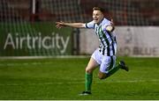 2 April 2021; Brandon Kavanagh of Bray Wanderers celebrates scoring his side's third goal during the SSE Airtricity League First Division match between Shelbourne and Bray Wanderers at Tolka Park in Dublin. Photo by Piaras Ó Mídheach/Sportsfile