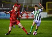 2 April 2021; Brandon Kavanagh of Bray Wanderers in action against Sean Quinn of Shelbourne during the SSE Airtricity League First Division match between Shelbourne and Bray Wanderers at Tolka Park in Dublin. Photo by Piaras Ó Mídheach/Sportsfile