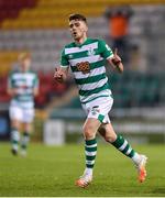 2 April 2021; Dylan Watts of Shamrock Rovers celebrates after scoring his side's second goal during the SSE Airtricity League Premier Division match between Shamrock Rovers and Dundalk at Tallaght Stadium in Dublin. Photo by Seb Daly/Sportsfile