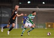 2 April 2021; Danny Mandroiu of Shamrock Rovers in action against Cameron Dummigan of Dundalk during the SSE Airtricity League Premier Division match between Shamrock Rovers and Dundalk at Tallaght Stadium in Dublin. Photo by Seb Daly/Sportsfile