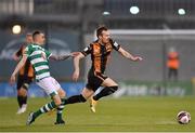 2 April 2021; Cameron Dummigan of Dundalk in action against Sean Kavanagh of Shamrock Rovers during the SSE Airtricity League Premier Division match between Shamrock Rovers and Dundalk at Tallaght Stadium in Dublin. Photo by Seb Daly/Sportsfile