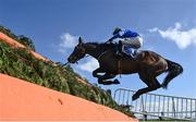 3 April 2021; Big Leg Up, with Simon Cavanagh up, jumps the last during the Frank & Teresa O'Reilly Memorial Hunters steeplechase on day one of the Fairyhouse Easter Festival at the Fairyhouse Racecourse in Ratoath, Meath. Photo by David Fitzgerald/Sportsfile