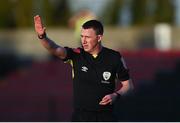 2 April 2021; Referee Damien MacGraith during the SSE Airtricity League Premier Division match between Longford Town and Sligo Rovers at Bishopsgate in Longford. Photo by Harry Murphy/Sportsfile