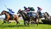 3 April 2021; Lady Breffni, with Danny Mullins up, second from right, races up the home straight on their way to winning the I.N.H Stallion Owners EBF Novice handicap hurdle on day one of the Fairyhouse Easter Festival at the Fairyhouse Racecourse in Ratoath, Meath. Photo by David Fitzgerald/Sportsfile