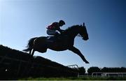 3 April 2021; Sneaky Getaway, with Brian Hayes up, clear the last during the I.N.H Stallion Owners EBF Novice handicap hurdle on day one of the Fairyhouse Easter Festival at the Fairyhouse Racecourse in Ratoath, Meath. Photo by David Fitzgerald/Sportsfile