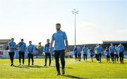 3 April 2021; Drogheda United players, led by Gary Deegan, make their way to the dressing room ahead of the SSE Airtricity League Premier Division match between Drogheda United and Finn Harps at Head in the Game Park in Drogheda, Louth. Photo by Ben McShane/Sportsfile