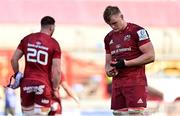 3 April 2021; Gavin Coombes of Munster, right, dejected after his side's defeat in the Heineken Champions Cup Round of 16 match between Munster and Toulouse at Thomond Park in Limerick. Photo by Brendan Moran/Sportsfile