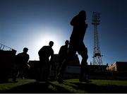 3 April 2021; St Patrick's Athletic players take to the pitch before their SSE Airtricity League Premier Division match against Bohemians at Dalymount Park in Dublin. Photo by Seb Daly/Sportsfile