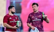 3 April 2021; Julien Marchand of Toulouse, left, and Niall Scannell of Munster in conversation after the Heineken Champions Cup Round of 16 match between Munster and Toulouse at Thomond Park in Limerick. Photo by Ramsey Cardy/Sportsfile