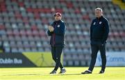 3 April 2021; St Patrick's Athletic head coach Stephen O'Donnell and St Patrick's Athletic manager Alan Mathews prior to the SSE Airtricity League Premier Division match between Bohemians and St Patrick's Athletic at Dalymount Park in Dublin. Photo by Harry Murphy/Sportsfile