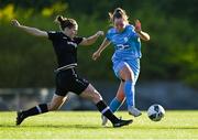 3 April 2021; Carla McManus of DLR Waves in action against Edel Kennedy of Wexford Youths during the SSE Airtricity Women's National League match between DLR Waves and Wexford Youths at UCD Bowl in Belfield, Dublin. Photo by Piaras Ó Mídheach/Sportsfile