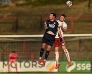 3 April 2021; Ronan Coughlan of St Patrick's Athletic in action against James Finnerty of Bohemians during the SSE Airtricity League Premier Division match between Bohemians and St Patrick's Athletic at Dalymount Park in Dublin. Photo by Seb Daly/Sportsfile