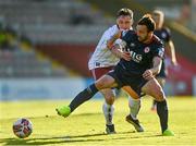 3 April 2021; Robbie Benson of St Patrick's Athletic in action against Rob Cornwall of Bohemians during the SSE Airtricity League Premier Division match between Bohemians and St Patrick's Athletic at Dalymount Park in Dublin. Photo by Harry Murphy/Sportsfile