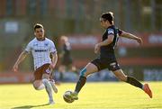 3 April 2021; Matty Smith of St Patrick's Athletic in action against Ali Coote of Bohemians during the SSE Airtricity League Premier Division match between Bohemians and St Patrick's Athletic at Dalymount Park in Dublin. Photo by Harry Murphy/Sportsfile