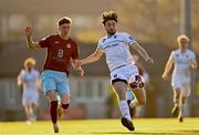 3 April 2021; Luke Boore of UCD in action against Ciaran Griffin of Cobh during the SSE Airtricity League First Division match between Cobh Ramblers and UCD at St Colman's Park in Cobh, Cork. Photo by Eóin Noonan/Sportsfile