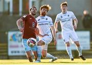 3 April 2021; Darren Murphy of Cobh is tackled by Paul Doyle of UCD during the SSE Airtricity League First Division match between Cobh Ramblers and UCD at St Colman's Park in Cobh, Cork. Photo by Eóin Noonan/Sportsfile
