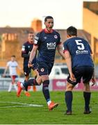 3 April 2021; Ronan Coughlan of St Patrick's Athletic, left, celebrates with team-mate Lee Desmond, right, after scoring his side's first goal during the SSE Airtricity League Premier Division match between Bohemians and St Patrick's Athletic at Dalymount Park in Dublin. Photo by Seb Daly/Sportsfile