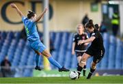 3 April 2021; Ciara Rossiter of Wexford Youths in action against Kerri Letmon of DLR Waves during the SSE Airtricity Women's National League match between DLR Waves and Wexford Youths at UCD Bowl in Belfield, Dublin. Photo by Piaras Ó Mídheach/Sportsfile