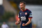 3 April 2021; Jamie Lennon of St Patrick's Athletic celebrates at the final whistle following his side's victory in the SSE Airtricity League Premier Division match between Bohemians and St Patrick's Athletic at Dalymount Park in Dublin. Photo by Seb Daly/Sportsfile