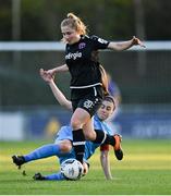 3 April 2021; Ellen Molloy of Wexford Youths is tackled by Rachel Doyle of DLR Waves during the SSE Airtricity Women's National League match between DLR Waves and Wexford Youths at UCD Bowl in Belfield, Dublin. Photo by Piaras Ó Mídheach/Sportsfile