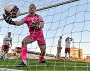 3 April 2021; Bohemians goalkeeper James Talbot retrieves the ball after conceding a goal, scored by Ronan Coughlan of St Patrick's Athletic, during the SSE Airtricity League Premier Division match between Bohemians and St Patrick's Athletic at Dalymount Park in Dublin. Photo by Seb Daly/Sportsfile