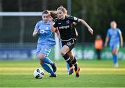 3 April 2021; Ellen Molloy of Wexford Youths is tackled by Rachel Doyle of DLR Waves during the SSE Airtricity Women's National League match between DLR Waves and Wexford Youths at UCD Bowl in Belfield, Dublin. Photo by Piaras Ó Mídheach/Sportsfile