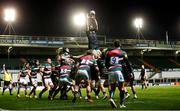 3 April 2021; Paul Boyle of Connacht takes possession in a line-out during the European Rugby Challenge Cup Round of 16 match between Leicester Tigers and Connacht at Welford Road in Leicester, England. Photo by Matt Impey/Sportsfile