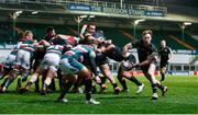 3 April 2021; Kieran Marmion of Connacht throws a dummy to Ben Youngs of Leicester Tigers on the way to scoring his side's first try during the European Rugby Challenge Cup Round of 16 match between Leicester Tigers and Connacht at Welford Road in Leicester, England. Photo by Matt Impey/Sportsfile