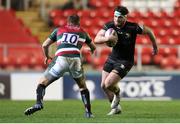 3 April 2021; Tom Daly of Connacht in action against Johnny McPhillips of Leicester Tigers during the European Rugby Challenge Cup Round of 16 match between Leicester Tigers and Connacht at Welford Road in Leicester, England. Photo by Matt Impey/Sportsfile