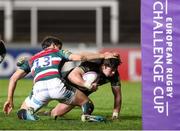 3 April 2021; Alex Wootton of Connacht goes for the line on the way to scoring his side's third try during the European Rugby Challenge Cup Round of 16 match between Leicester Tigers and Connacht at Welford Road in Leicester, England. Photo by Matt Impey/Sportsfile