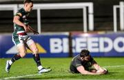 3 April 2021; Paul Boyle of Connacht scores his side's fourth try during the European Rugby Challenge Cup Round of 16 match between Leicester Tigers and Connacht at Welford Road in Leicester, England. Photo by Matt Impey/Sportsfile