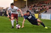 3 April 2021; Andy Lyons of Bohemians in action against Robbie Benson of St Patrick's Athletic during the SSE Airtricity League Premier Division match between Bohemians and St Patrick's Athletic at Dalymount Park in Dublin. Photo by Seb Daly/Sportsfile