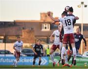 3 April 2021; Ronan Coughlan of St Patrick's Athletic heads to score his side's first goal during the SSE Airtricity League Premier Division match between Bohemians and St Patrick's Athletic at Dalymount Park in Dublin. Photo by Seb Daly/Sportsfile