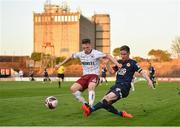 3 April 2021; Ian Bermingham of St Patrick's Athletic in action against Andy Lyons of Bohemians during the SSE Airtricity League Premier Division match between Bohemians and St Patrick's Athletic at Dalymount Park in Dublin. Photo by Seb Daly/Sportsfile