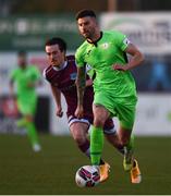 3 April 2021; Adam Foley of Finn Harps and James Brown of Drogheda United during the SSE Airtricity League Premier Division match between Drogheda United and Finn Harps at Head in the Game Park in Drogheda, Louth. Photo by Ben McShane/Sportsfile