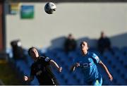 3 April 2021; Ciara Rossiter of Wexford Youths in action against Kerri Letmon of DLR Waves during the SSE Airtricity Women's National League match between DLR Waves and Wexford Youths at UCD Bowl in Belfield, Dublin. Photo by Piaras Ó Mídheach/Sportsfile