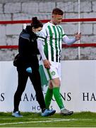 2 April 2021; Gary Shaw of Bray Wanderers leaves the pitch to receive medical attention for an injury during the SSE Airtricity League First Division match between Shelbourne and Bray Wanderers at Tolka Park in Dublin. Photo by Piaras Ó Mídheach/Sportsfile