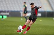 4 April 2021; Billy Burns of Ulster warms up before the European Rugby Challenge Cup Round of 16 match between Harlequins and Ulster at The Twickenham Stoop in London, England. Photo by Matt Impey/Sportsfile
